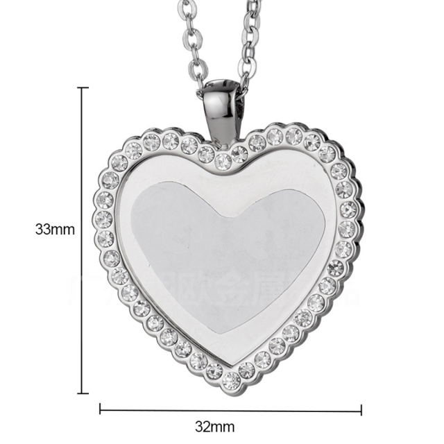 Fashion Sublimation DIY Blank Heart Shape Snake Bone Necklace Clothes Pendent