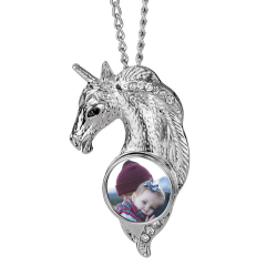 Popular Sublimation DIY Blank Unicorn Necklace Snake Bone Clothes Pendent