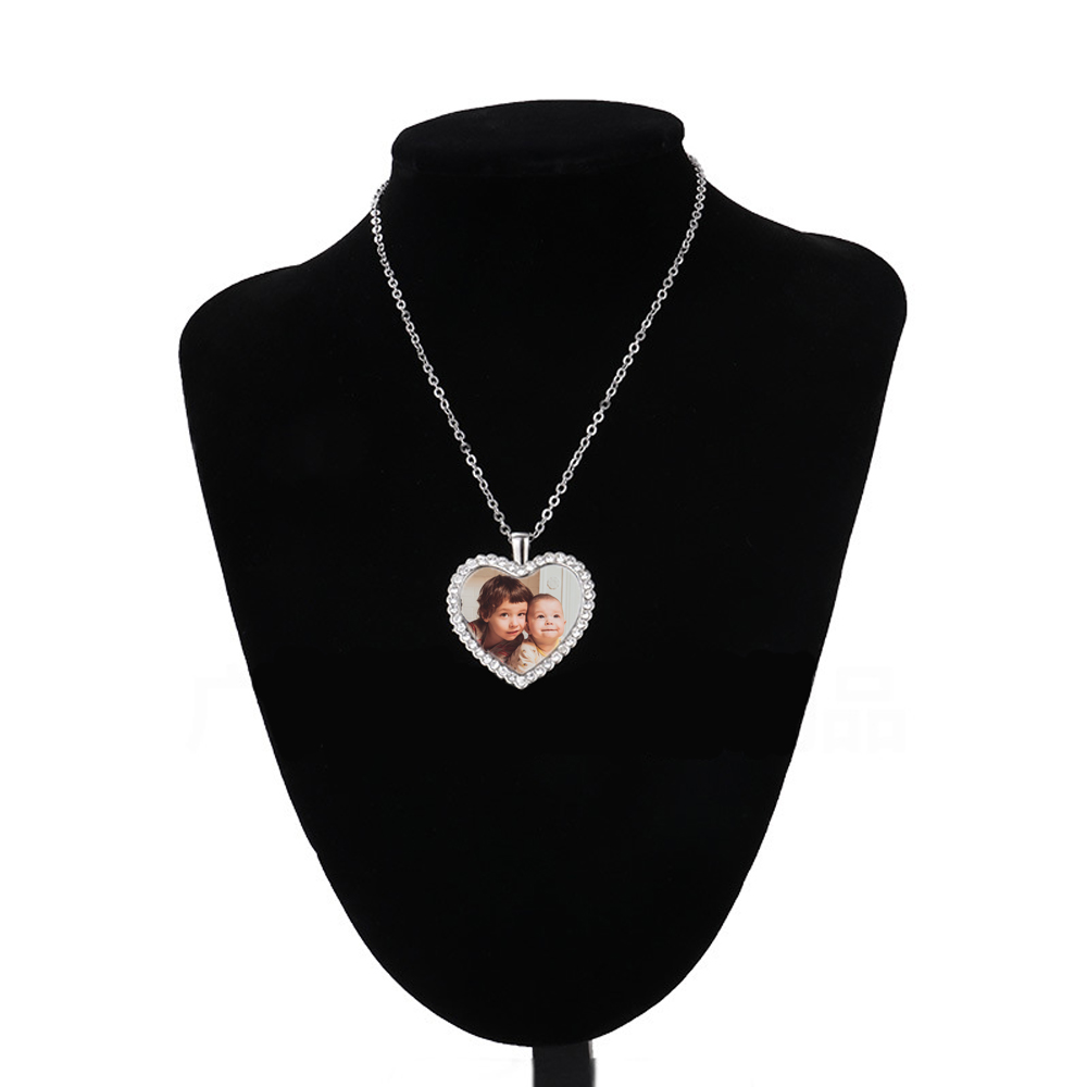 Fashion Sublimation DIY Blank Heart Shape Snake Bone Necklace Clothes Pendent