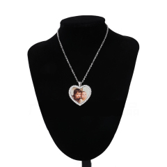 Fashion Sublimation DIY Blank Heart Shape Snake Bone Necklace Clothes Pendent