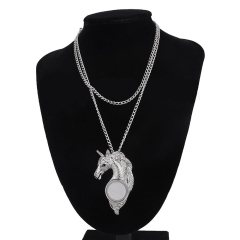 Popular Sublimation DIY Blank Unicorn Necklace Snake Bone Clothes Pendent