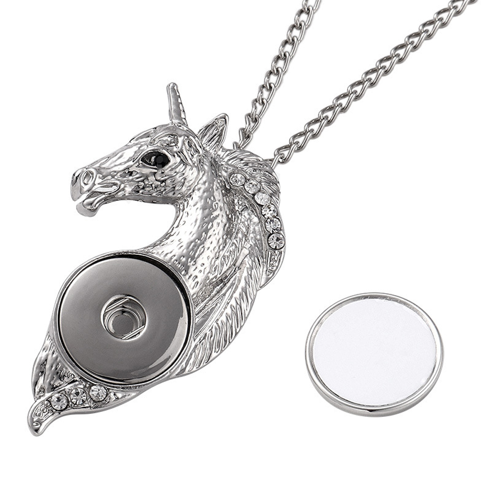 Popular Sublimation DIY Blank Unicorn Necklace Snake Bone Clothes Pendent