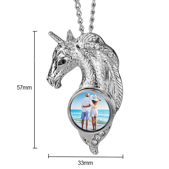 Popular Sublimation DIY Blank Unicorn Necklace Snake Bone Clothes Pendent