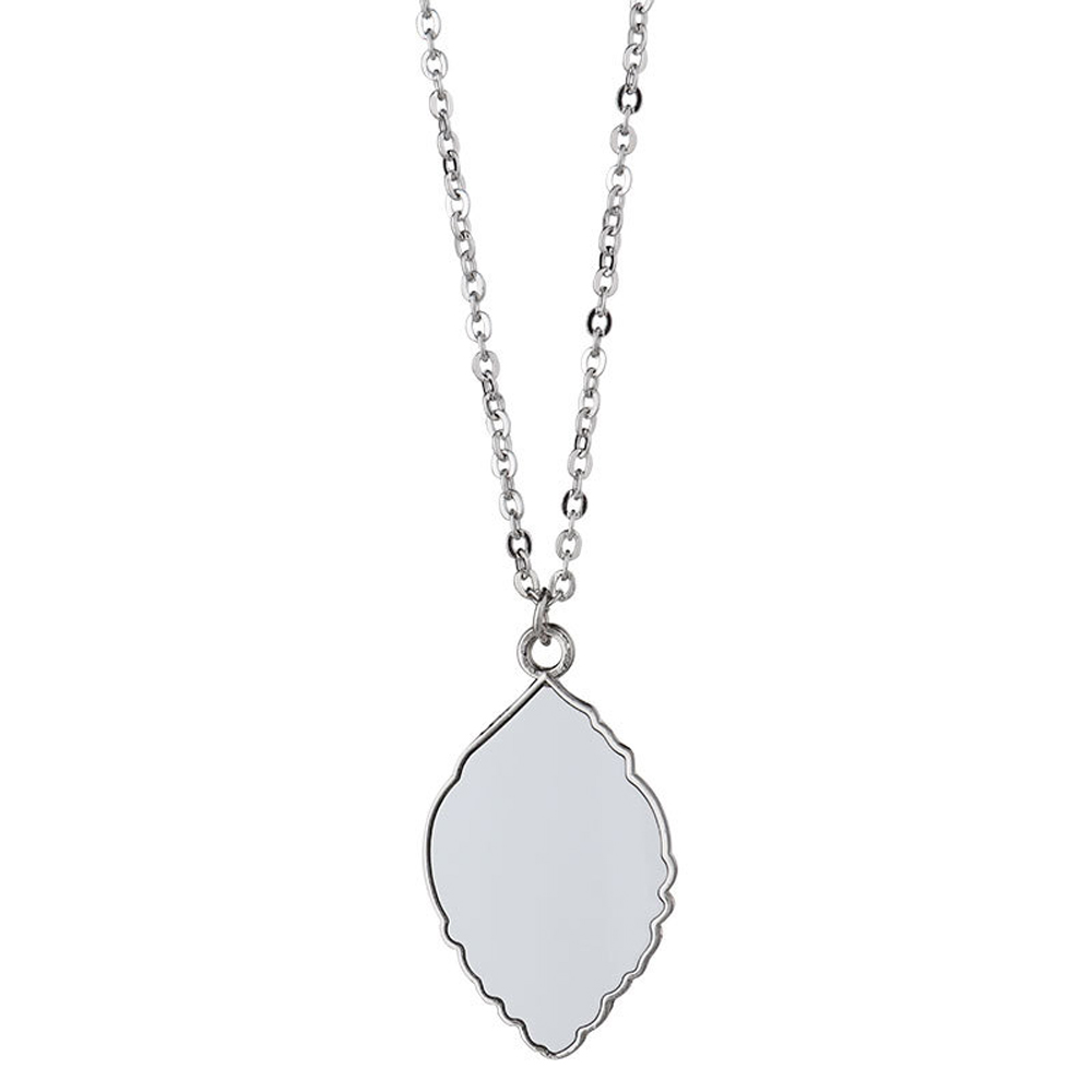 Fashion Sublimation Blank Metal Leaf Shape Necklace Women Cloth Ornament Decoration With Aluminum Sheet