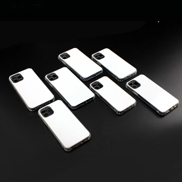 Transparent Four Corner Anti-drop Sublimation Blank 2D TPU Phone Case For iPhone 13 With Metal Insert