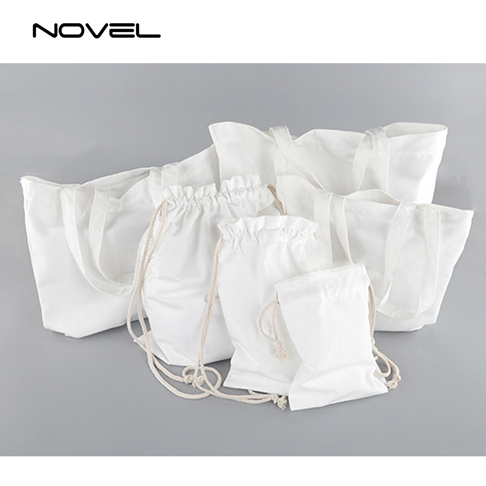 DIY Sublimation Canvas Drawstring Bag High-Demand Heat Sublimation Printed Canvas Storage Bags for Promotional Gifts/Retail Packaging
