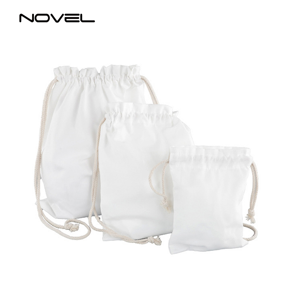 DIY Sublimation Canvas Drawstring Bag High-Demand Heat Sublimation Printed Canvas Storage Bags for Promotional Gifts/Retail Packaging