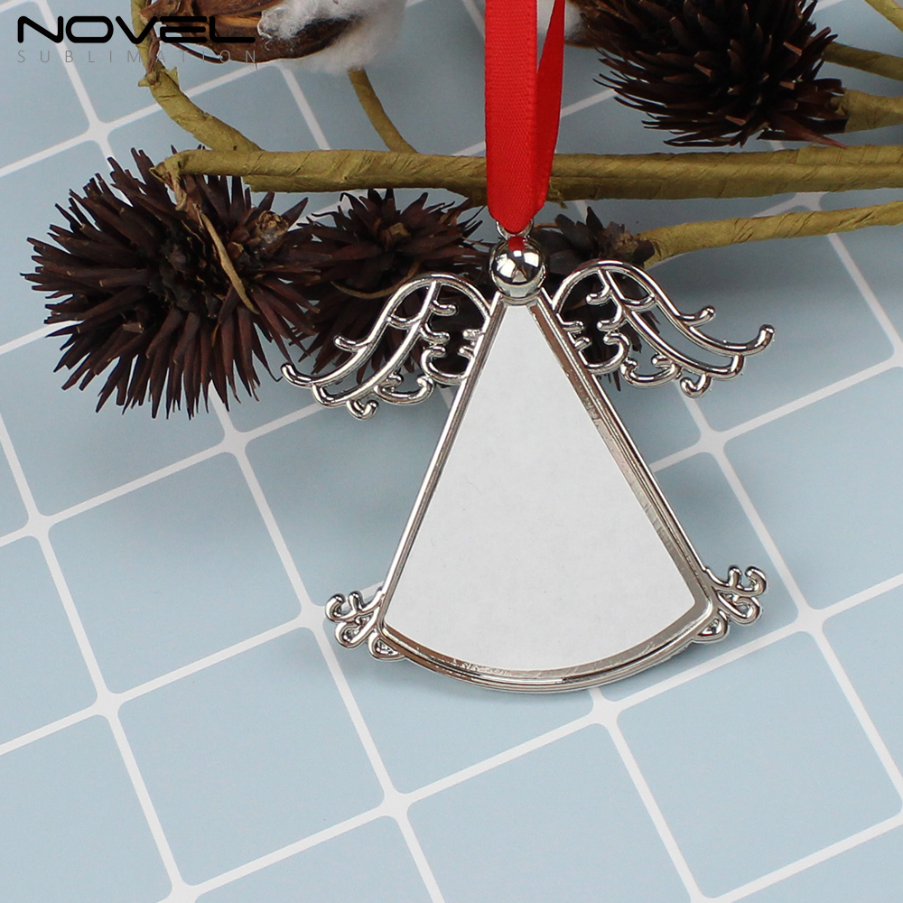 Sublimation Christmas Pendant Double-sided Printable Metal Ornaments Bell shape