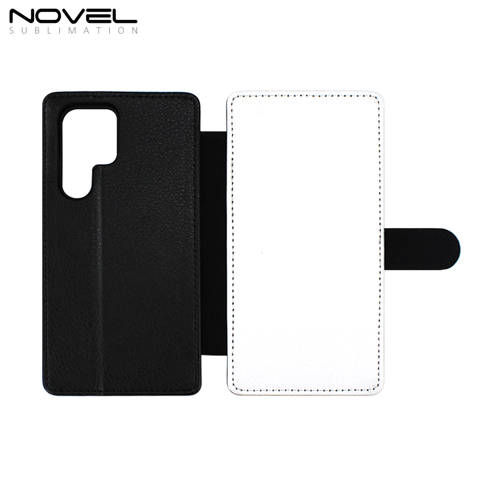 Blank Sublimation Flip PU Leather Wallet Case For Galaxy S22 With Card Slot