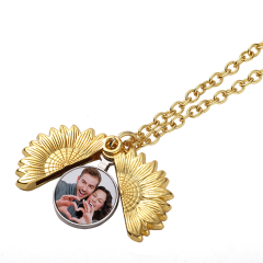 Fashion Sublimation Blank Metal Sweater Ornament - Sunflower Necklace