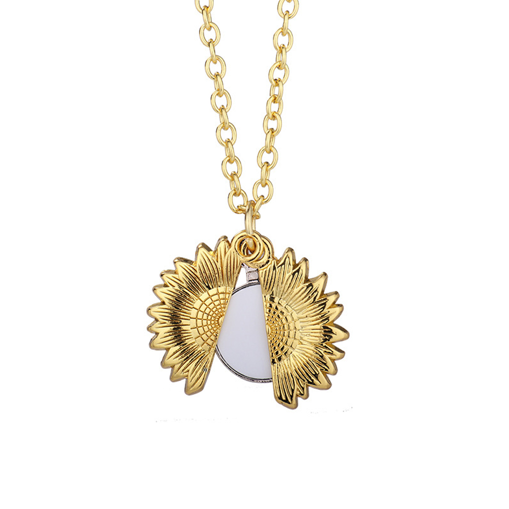 Fashion Sublimation Blank Metal Sweater Ornament - Sunflower Necklace