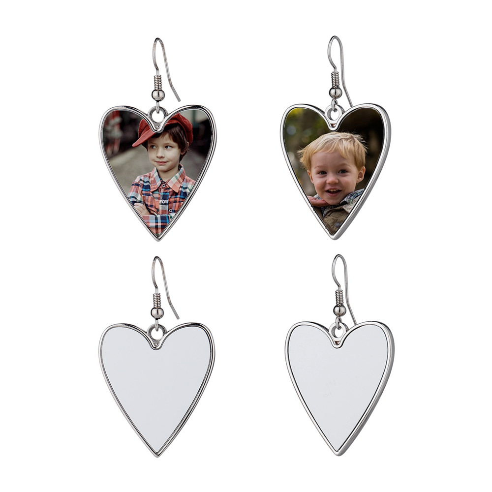 Single side printable Sublimation Blank Heart Shape Earring