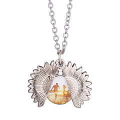 Fashion Sublimation Blank Metal Sweater Ornament - Sunflower Necklace