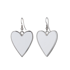 Single side printable Sublimation Blank Heart Shape Earring