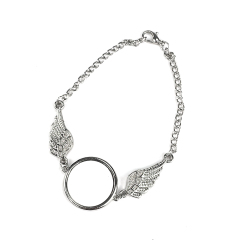 Fashion Sublimation Bracelet Angel Wing With One Round Metal Insert Printable
