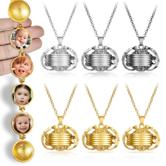 Sublimation Metal Sweater Ornament Silver Foldable Wing Necklace With Four Aluminum Sheet Printable