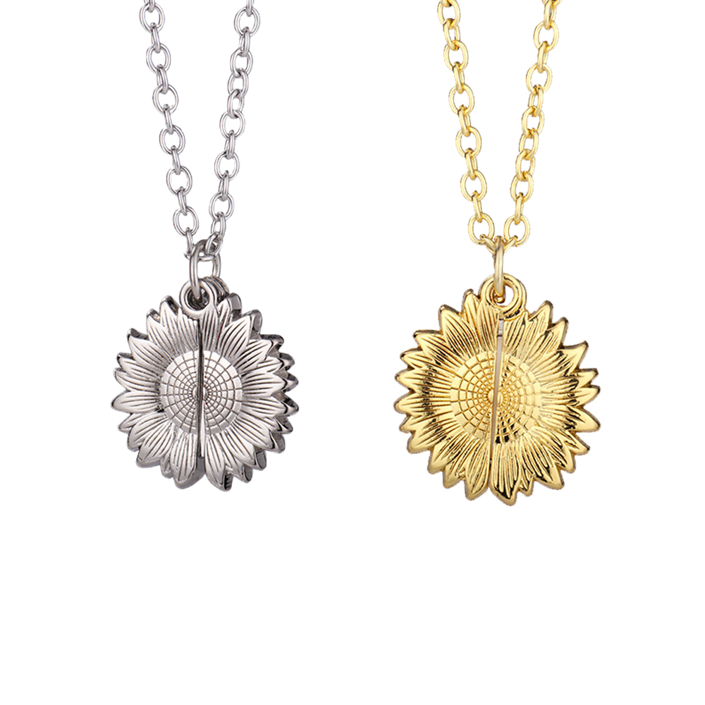 Fashion Sublimation Blank Metal Sweater Ornament - Sunflower Necklace