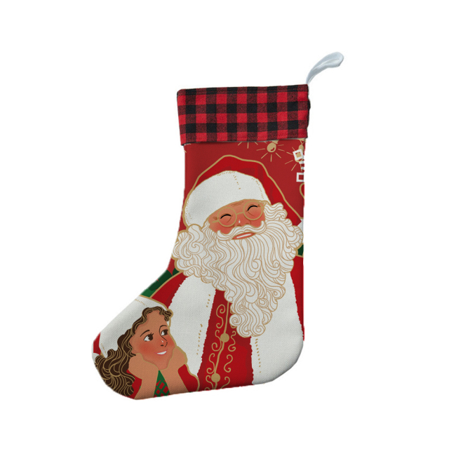Xmas Socks Hanging Ornaments Christmas Stocking For Decor Christmas Tree Fireplace Decoration Dye Sublimation Blanks