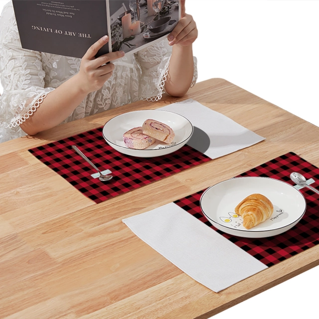 Customize Table Decoration Natural Cotton Linen Placemat Dye Sublimation Blank Table mat