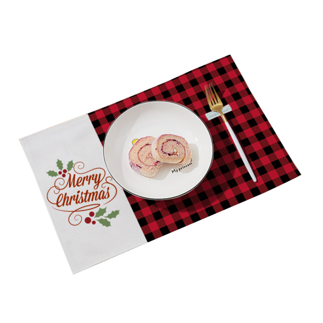 Customize Table Decoration Natural Cotton Linen Placemat Dye Sublimation Blank Table mat