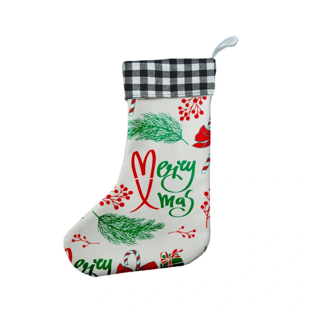 Xmas Socks Hanging Ornaments Christmas Stocking For Decor Christmas Tree Fireplace Decoration Dye Sublimation Blanks