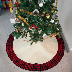 Wholesale Personalized Custom Logo Xmas Christmas Tree Skirt For Christmas Decoration Dye Sublimation Blanks