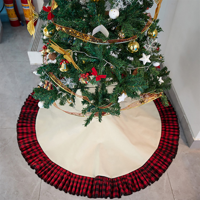 Wholesale Personalized Custom Logo Xmas Christmas Tree Skirt For Christmas Decoration Dye Sublimation Blanks
