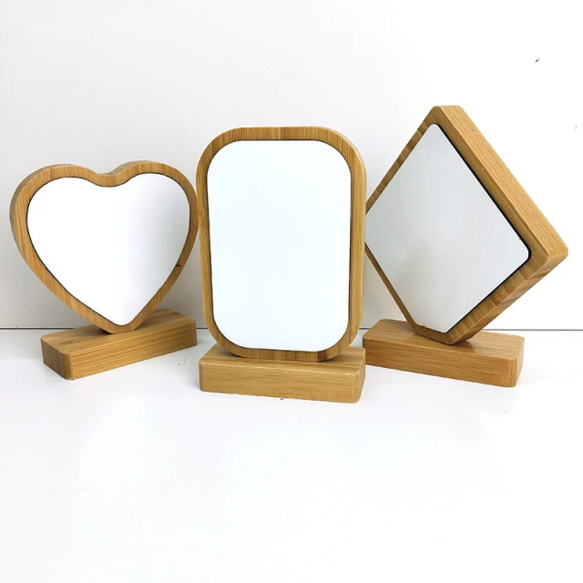 Heart Shape Bamboo Frame with MDF Insert Bamboo Crafts Dye Sublimation Blanks Picture for Christmas Gift