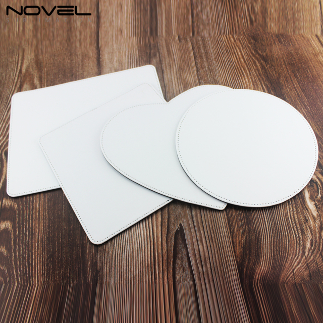 New Arrival Sublimation Blank PU Leather Mouse Pad With Different Shapes