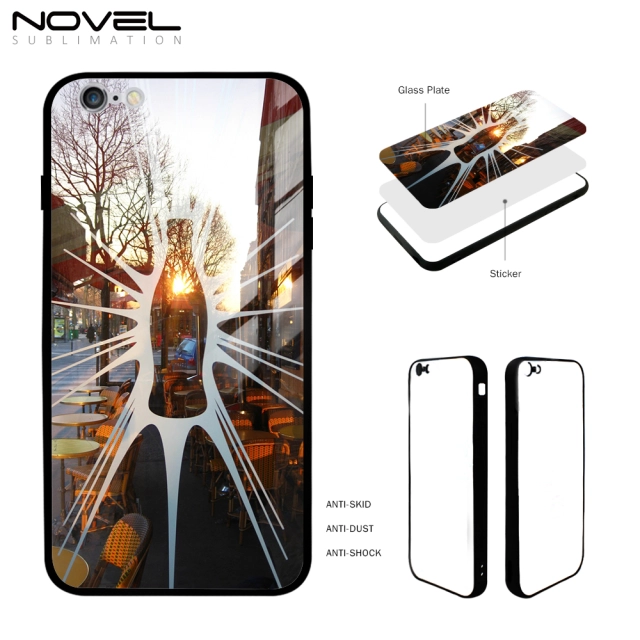 Tempered Glass Case For iPhone 6s Sublimation TPU Phone Case