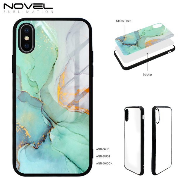 New Sublimation TPU Phone Case With Tempered Glass Insert For iPhone X