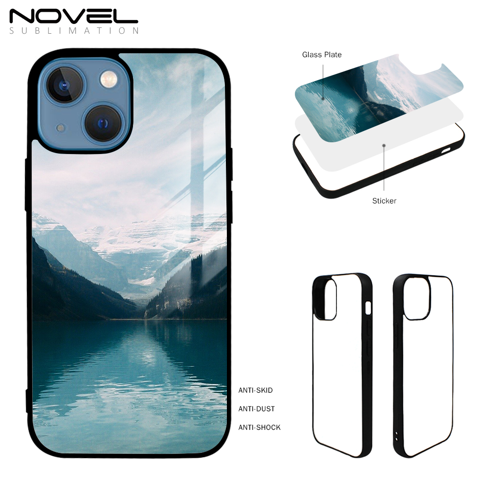 Sublimation Blank 2D Tempered Glass TPU Phone Case for iPhone 13 mini