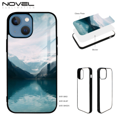 Sublimation Blank 2D Tempered Glass TPU Phone Case for iPhone 13 mini