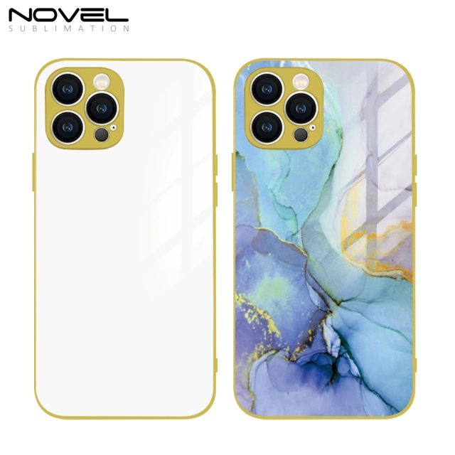 Sublimation Galvanized Electroplated Phone Case For iPhone 13 Series With Glass Insert