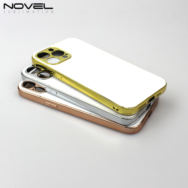 Sublimation Galvanized Electroplated Phone Case For iPhone 13 Series With Metal Insert