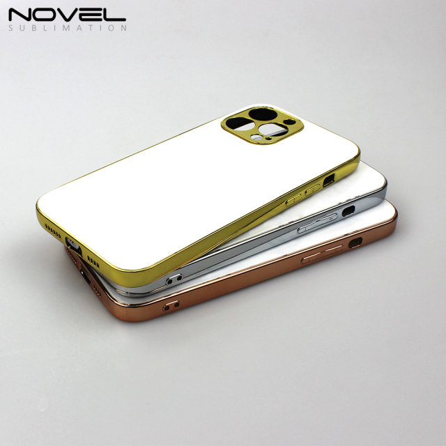 Sublimation Galvanized Electroplated Phone Case For iPhone 13 Series With Metal Insert