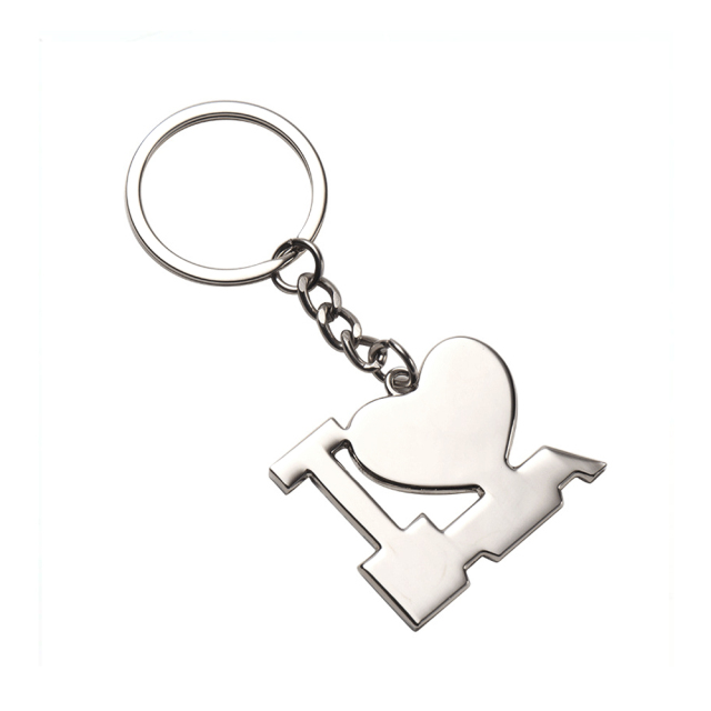 Father's Day Gift Sublimation Metal Keychain I Love Papa Heart Shape Printable Keyring