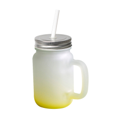 Sublimation Glass Cup Colored Bottom Mason Jar With Handle