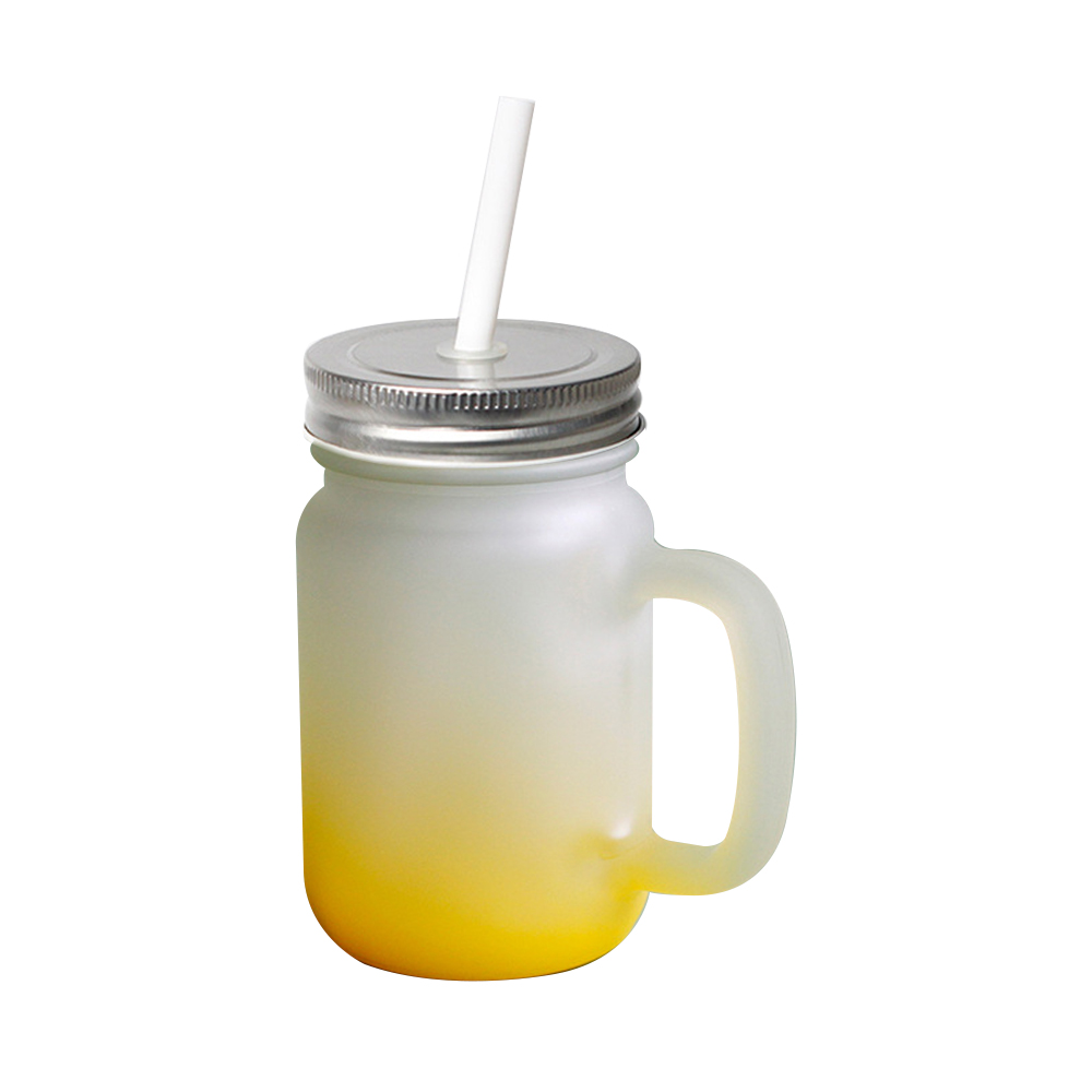 Sublimation Glass Cup Colored Bottom Mason Jar With Handle