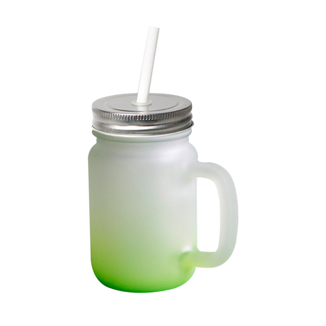 Sublimation Glass Cup Colored Bottom Mason Jar With Handle