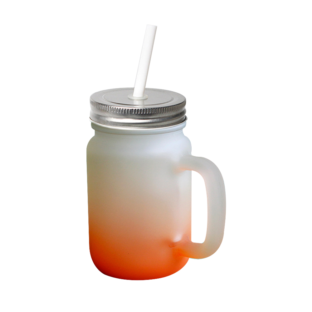 Sublimation Glass Cup Colored Bottom Mason Jar With Handle