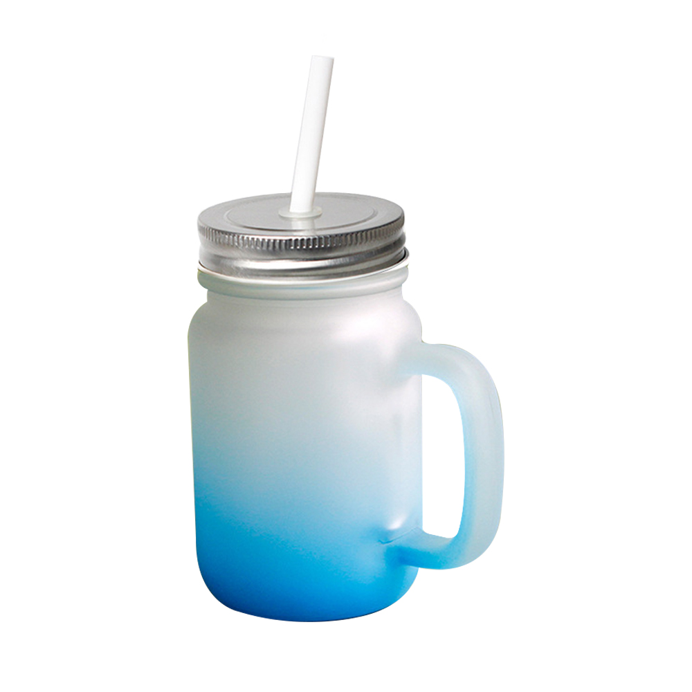 Sublimation Glass Cup Colored Bottom Mason Jar With Handle