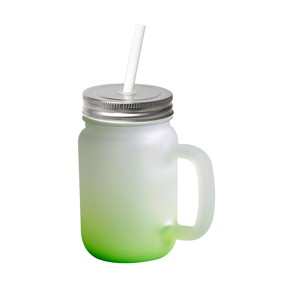 Sublimation Glass Cup Colored Bottom Mason Jar With Handle