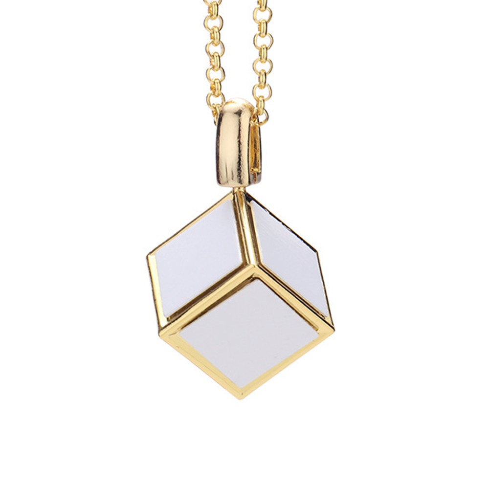 Special Price Sublimation Metal Jewelry Dice Square Pendant Necklace WIth Metal Insert