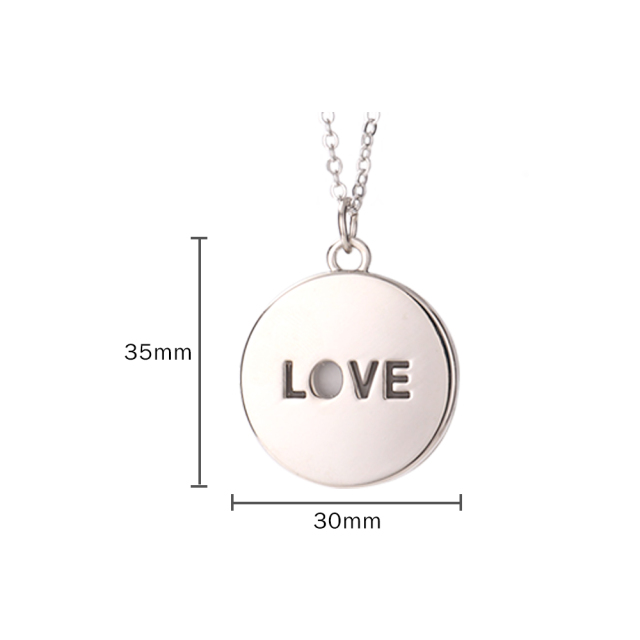 Sublimation Metal Round Hollow Necklace WIth Metal Insert