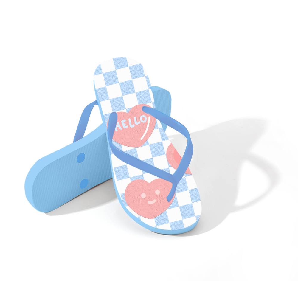 Sublimation Colorful Soft Rubber Sole EVA Filp Flops Blank Sandals DIY Beach Slippers  For Adult Slipper