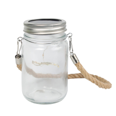 Colorful Sublimation Glass Mason Garden Lamp With Hemp Rope Handle