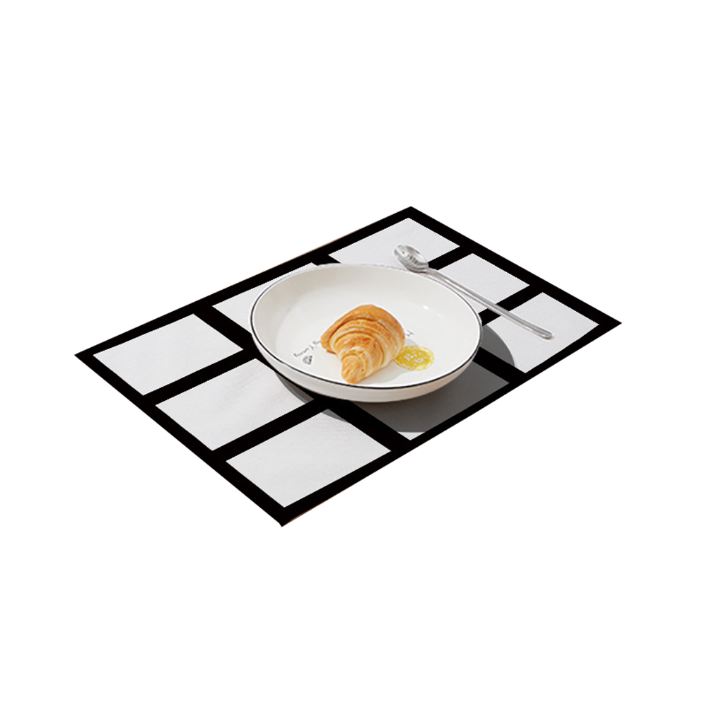 Sublimation Cotton Linen Square Grid Table Mat Decoration Placemat 30*30CM, 30*45CM