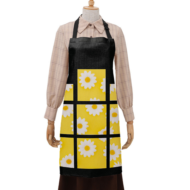 Sublimation Square Grid Cotton Linen Apron