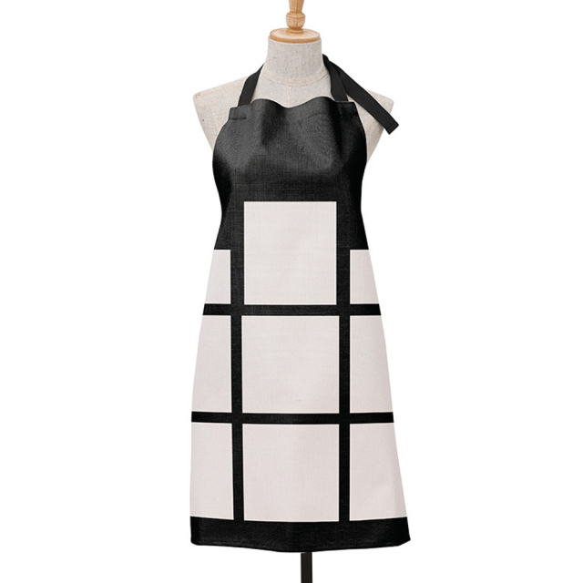 Sublimation Square Grid Cotton Linen Apron